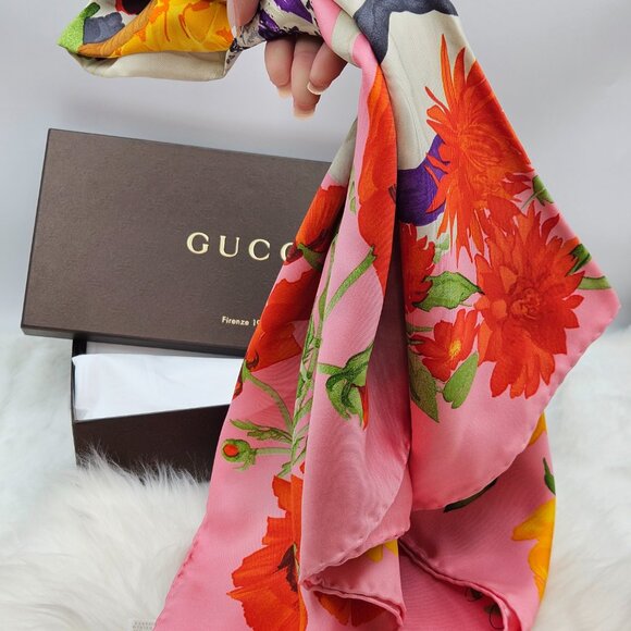 Gucci Exquisite Floral 33" Silk Scarf - Picture 7 of 17